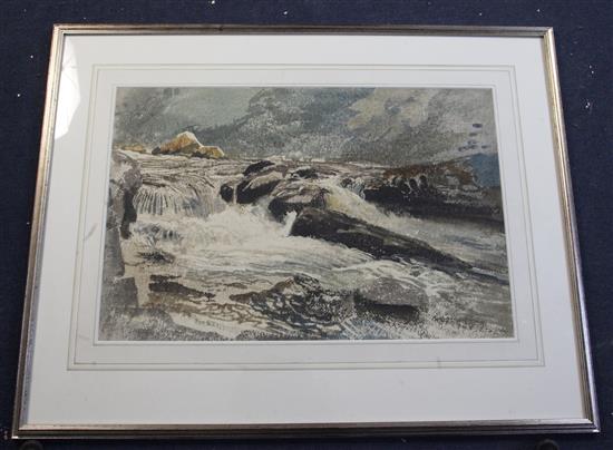 Charles Knight (1901-1990) Falls on the Lynn, North Devon 14.5 x 22in.